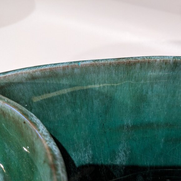 Vintage Rare MCM Mid Century Blue Mountain Pottery Chip & Dip Bowl - Picture 7 of 8